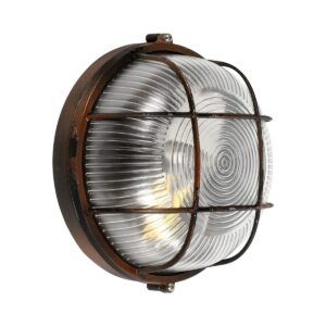 BOATLIGHT 61623 Vintage Φωτιστικό Καραβοχελώνα Τοίχου & Οροφής με Ντουί 1 x E27 AC 220-240V IP65 - Χάλκινο Παλαιωμένο Εφέ Σκουριάς Ματ - Μ17.5 x Π17.5 x Υ9cm