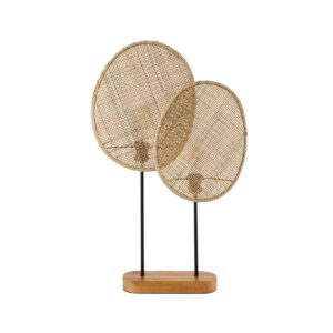 AZUL 02231 Boho Επιτραπέζιο Φωτιστικό Πορτατίφ με Ντουί 2 x E27 AC 220-240V IP20 - Μπεζ & Μαύρο - Μ45 x Π11 x Υ75cm