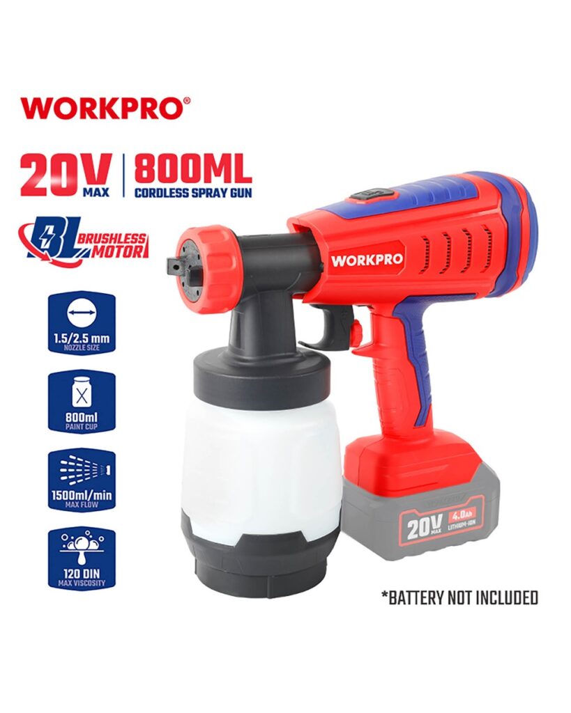 ΕΠΑΝΑΦΟΡΤΙΖΟΜΕΝΟ ΠΙΣΤΟΛΙ ΒΑΦΗΣ 20V-Li BL SOLO** WP397010 WORKPRO