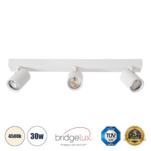 LEONARDO 60349 Μοντέρνο Φωτιστικό Οροφής LED 30W 3600lm 60° AC 220-240V IP20 Φυσικό Λευκό 4500K - Bridgelux COB - Λευκό - Μ52 x Π7 x Υ11.8cm - 5 Χρόνια Εγγύηση