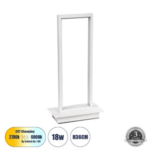 CORNELIE 60461 Μοντέρνο Επιτραπέζιο Φωτιστικό LED CCT 18W 1980lm 200° AC 220-240V IP20 Ρυθμιζόμενο Λευκό CCT με On/Off 2700K/4500K/6000K - Lumileds SMD Chip - Λευκό - Μ18 x Π10 x Υ36cm - 3 Χρόνια Εγγύηση