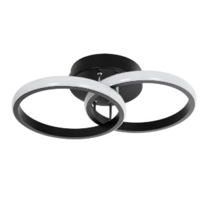 CORA 61058 Μοντέρνο Φωτιστικό Οροφής LED 18W 1800lm 300° AC 220-240V IP20 Ρυθμιζόμενο Λευκό CCT με On/Off 2700K/4500K/6000K - Lumileds SMD Chip - Μαύρο Ματ - Μ36 x Π20.5 x Υ7cm - 3 Χρόνια Εγγύηση