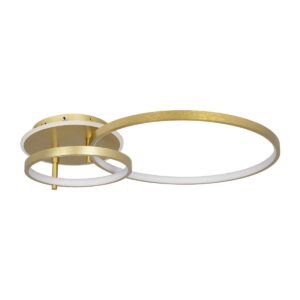 NEMESIS 61107 Μοντέρνο Φωτιστικό Οροφής LED 67W 6700lm 360° AC 220-240V IP20 Ρυθμιζόμενο Λευκό CCT με Χειριστήριο από 2700K έως 6000K Dimmable - Lumileds SMD Chip - Χρυσό Βούρτσας - Μ84 x Π45 x Υ13cm - 3 Χρόνια Εγγύηση