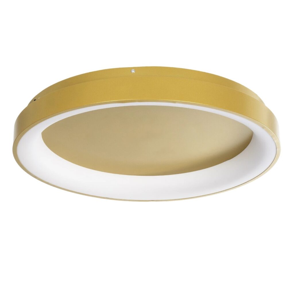 SALEM 61239 Μοντέρνο Φωτιστικό Οροφής LED 105W 12075lm 120° AC 220-240V IP20 Ρυθμιζόμενο Λευκό CCT με Χειριστήριο από 2700K έως 6000K Dimmable - Lumileds SMD Chip - Χρυσό - Μ60 x Π60 x Υ9.5cm - 3 Χρόνια Εγγύηση