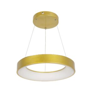 SALEM 61243 Μοντέρνο Κρεμαστό Φωτιστικό Οροφής LED 75W 8625lm 120° AC 220-240V IP20 Ρυθμιζόμενο Λευκό CCT με Χειριστήριο από 2700K έως 6000K Dimmable - Lumileds SMD Chip - Χρυσό - Μ45 x Π45 x Υ6cm - 3 Χρόνια Εγγύηση