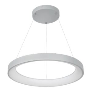 SALEM 61246 Μοντέρνο Κρεμαστό Φωτιστικό Οροφής LED 105W 12075lm 120° AC 220-240V IP20 Ρυθμιζόμενο Λευκό CCT με Χειριστήριο από 2700K έως 6000K Dimmable - Lumileds SMD Chip - Γκρι - Μ60 x Π60 x Υ6cm - 3 Χρόνια Εγγύηση