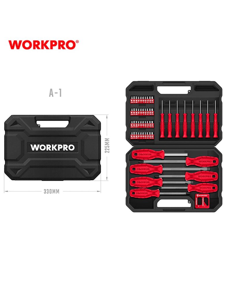 ΚΑΣΕΤΙΝΑ ΚΑΤΣΑΒΙΔΙΑ + ΜΥΤΕΣ ΣΕΤ 56τμχ WP200520 WORKPRO