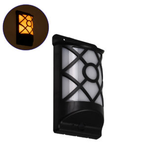 FLAMEART 71457 Διακοσμητικό Φωτιστικό Τοίχου LED 3W 90lm 120° DC 5V με Φωτοβολταϊκό Panel 5V 0.2W & Επαναφορτιζόμενη Μπαταρία Li-ion 3.2V 300mAh IP65 Πορτοκαλί με Εφέ Φλόγας - Μ18 x Π10 x Υ5cm - 1 Χρόνο Εγγύηση