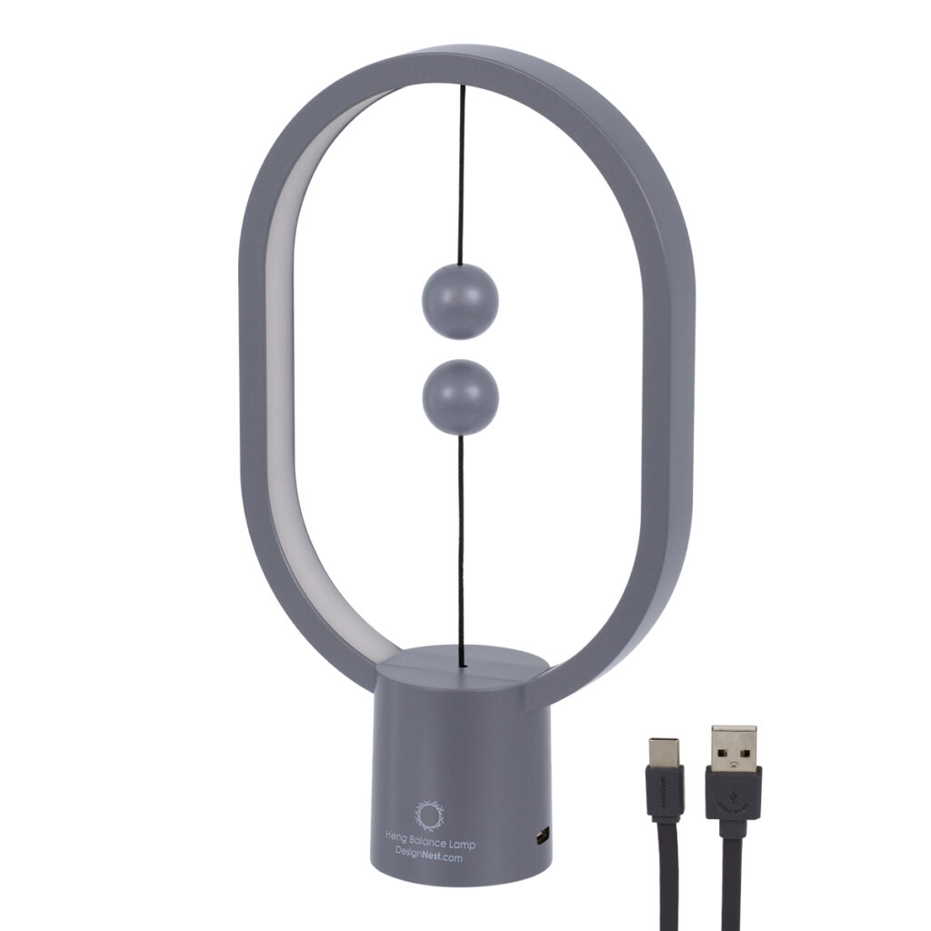 76545 Επιτραπέζιο Φωτιστικό Πορτατίφ LED 15W 1500lm 360° DC 5V IP20 Θερμό Λευκό 2700K Γκρι & Λευκό Πλαστικό - Μ14 x Π5.5 x Υ24.8cm - 2 Xρόνια Εγγύηση