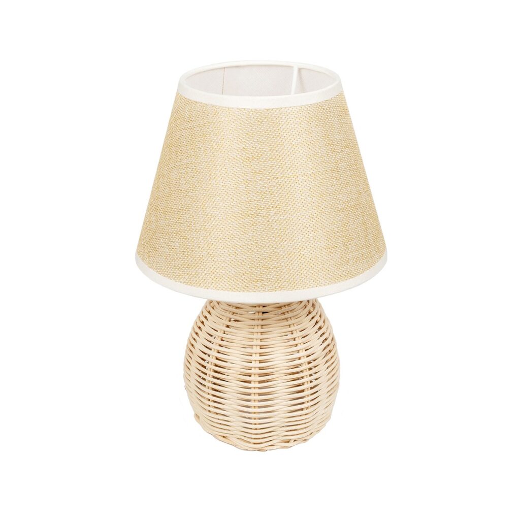 HASUMI 01957 Boho Επιτραπέζιο Φωτιστικό Πορτατίφ με Ντουί 1 x E27 AC 220-240V IP20 - Μπεζ & Λευκό - Μ19 x Π19 x Υ30cm