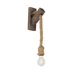 KENSI 00878 Boho Φωτιστικό Τοίχου - Απλίκα με Ντουί 1 x E27 AC 220-240V IP20 - Καφέ & Μπεζ - Μ7 x Π15 x Υ38cm