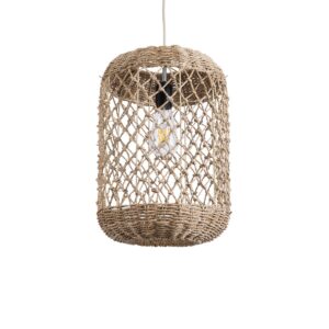 ECUADOR 02117 Boho Κρεμαστό Φωτιστικό Οροφής με Ντουί 1 x E27 AC 220-240V IP20 - Μπεζ - Μ28 x Π28 x Υ40cm