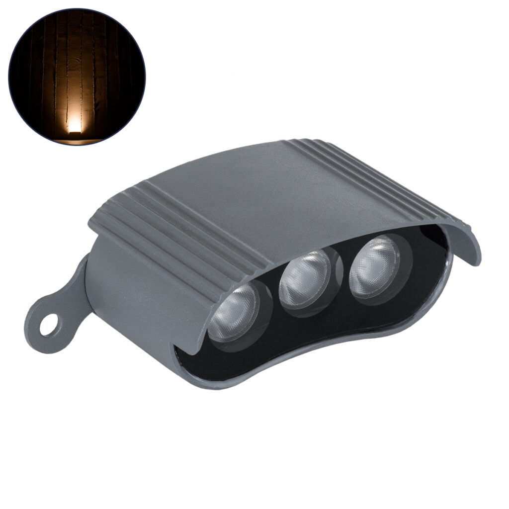 TREELIGHT-ZINA 90230 Κυρτή Μπάρα Φωτισμού Wall Washer με Αντιθαμβωτική Γρίλια Ειδική για Φυτά - Δέντρα LED 3W 255lm 30° DC 24V IP65 Μ9 x Π6.5 x Υ4cm Αρχιτεκτονικό Πορτοκαλί 2200K - Γκρι Ανθρακί - 3 Years Warranty