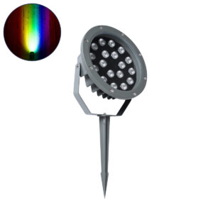 TREELIGHT-RIVA 90366 Σποτ Φωτισμού Ειδικό για Φυτά - Δέντρα με Βάση Κήπου / Καρφωτό LED 24W 2040lm 10° DC 24V IP67 Φ20.5 x Υ6.5cm RGBW DMX512 - Γκρι Ανθρακί - 3 Years Warranty