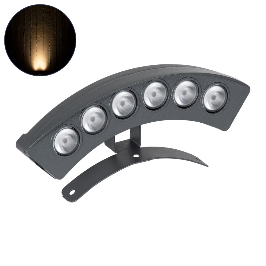 TREEPLANTE 90456 Κυρτή Μπάρα Φωτισμού Wall Washer για Φυτά - Δέντρα LED 6W 660lm 15° DC 24V IP67 Θερμό Λευκό 2700K Dimmable - Bridgelux SMD Chip - Γκρι Ανθρακί - Μ17.5 x Π4.5 x Υ8cm - 3 Χρόνια Εγγύηση