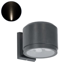 WALLLIGHT-GONA 90484 Μοντέρνο Φωτιστικό Τοίχου - Απλίκα LED 24W 2280lm 5° DC 24V IP67 Φυσικό Λευκό 4500K - CREE COB Chip & TÜV SÜD Driver - Γκρι Ανθρακί Ματ - Μ13 x Π16.5 x Υ5cm - 3 Χρόνια Εγγύηση