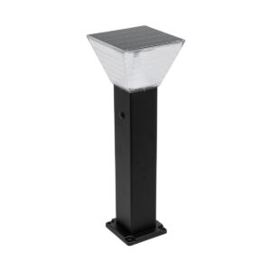 90524 VEGGIE Φωτοβολταϊκό Κολωνάκι Κήπου LED 10W 500lm 120° IP65 Ρυθμιζόμενο Λευκό 2CCT με Διακόπτη στο Σώμα 4500K/6000K - Φωτοβολταϊκό Panel DC 5V 2W + Επαναφορτιζόμενη Μπαταρία Li-ion DC 3.2V 6000mAh + Αισθητήρας Day/Night - Μαύρο Ματ - Μ19.5xΠ19.5xΥ60cm - 2 Χρόνια Εγγύηση