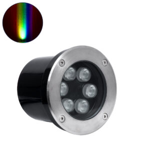 UNDERGROUND-TINA 90666 Χωνευτό Φωτιστικό Σποτ Δαπέδου LED 9W 945lm 30° DC 24V IP65 Φ12 x Υ9cm Πολύχρωμο RGBW DMX512 - Ανοξείδωτο Ατσάλι - 3 Years Warranty