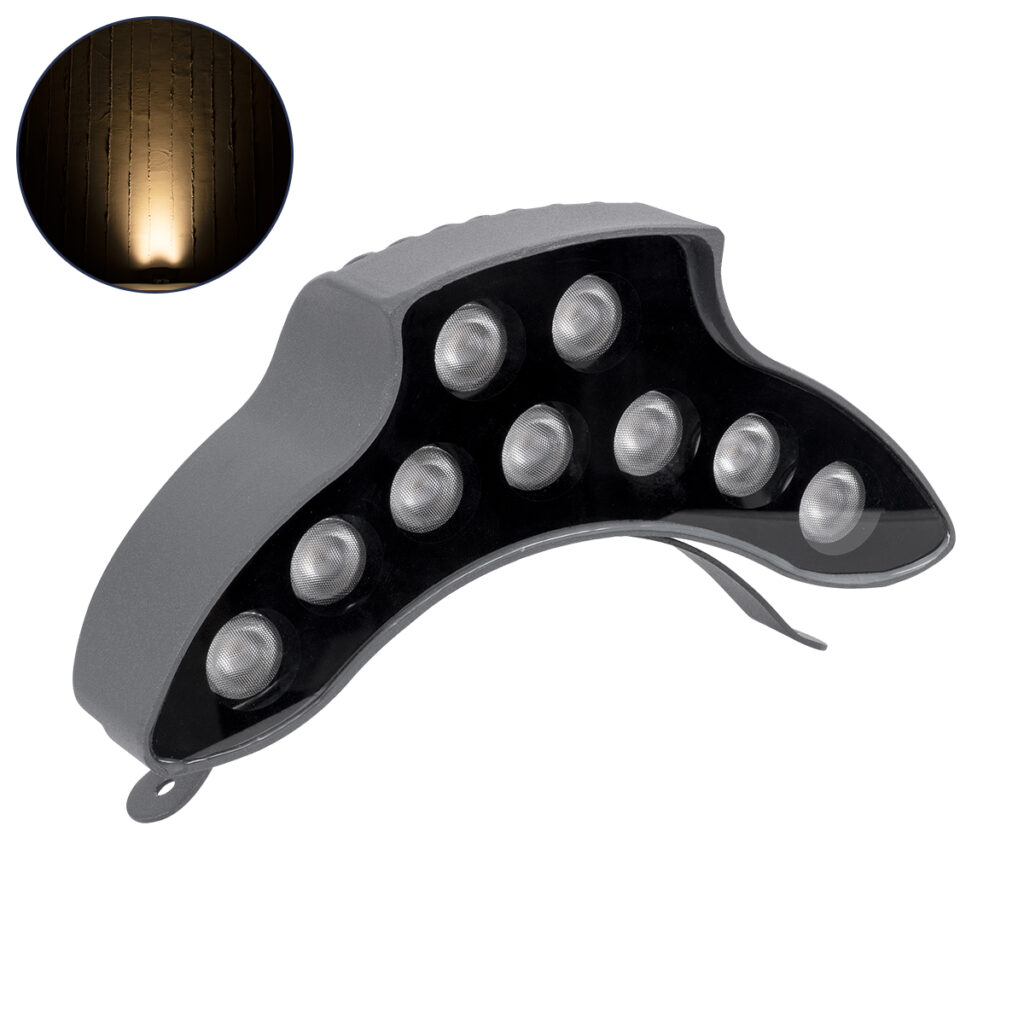 TREEPINA 90682 Κυρτή Μπάρα Φωτισμού Wall Washer για Φυτά - Δέντρα LED 9W 990lm 30° DC 24V IP65 Θερμό Λευκό 2700K Dimmable - Bridgelux SMD Chip - Γκρι Ανθρακί - Μ20.5 x Π5.5 x Υ12cm - 3 Χρόνια Εγγύηση
