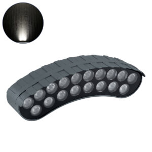 TREELIGHT-KINA 90685 Κυρτή Μπάρα Φωτισμού Wall Washer με Αντιθαμβωτική Γρίλια Ειδική για Φυτά - Δέντρα LED 18W 1710lm 30° DC 24V IP65 Μ25 x Π6.5 x Υ6cm Φυσικό Λευκό 4500K - Γκρι Ανθρακί - 3 Years Warranty