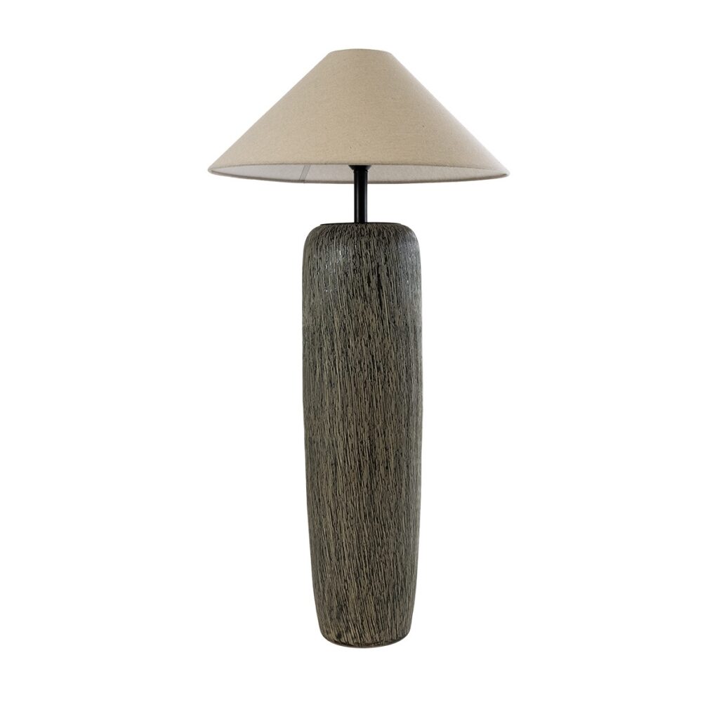 OLIANA 02315 Boho Επιδαπέδιο Φωτιστικό με Ντουί 1 x E27 AC 220-240V IP20 - Γκρι & Μπεζ - Μ55 x Π55 x Υ110cm