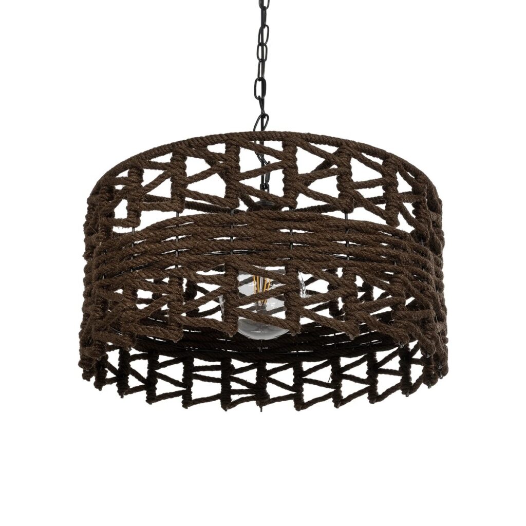 VERA 999-0069 Boho Κρεμαστό Φωτιστικό Οροφής με Ντουί 1 x E27 AC 220-240V IP20 - Καφέ - Μ50 x Π50 x Υ25cm