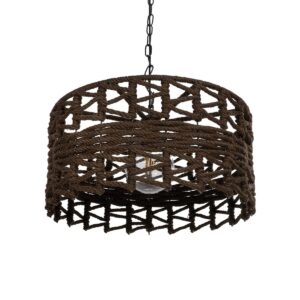 VERA 999-0069 Boho Κρεμαστό Φωτιστικό Οροφής με Ντουί 1 x E27 AC 220-240V IP20 - Καφέ - Μ50 x Π50 x Υ25cm