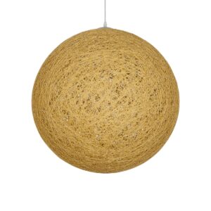 OCEANA 999-0155 Boho Κρεμαστό Φωτιστικό Οροφής με Ντουί 1 x E27 AC 220-240V IP20 - Μπεζ & Χρυσό - Μ60 x Π60 x Υ60cm