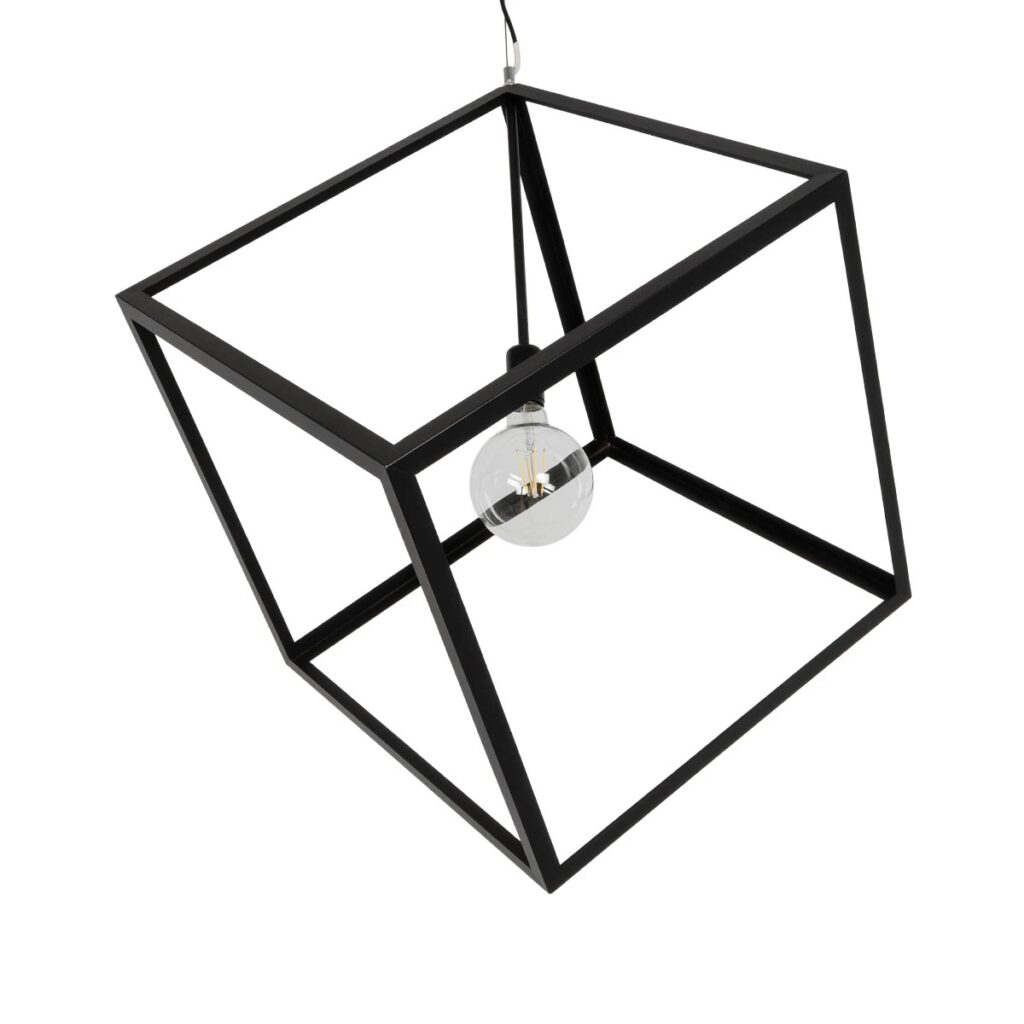 CUBE 999-0215 Μοντέρνο Κρεμαστό Φωτιστικό Οροφής με Ντουί 1 x E27 AC 220-240V IP20 - Μαύρο - Μ70 x Π70 x Υ87cm