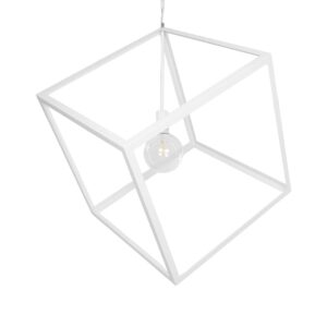 CUBE 999-0217 Μοντέρνο Κρεμαστό Φωτιστικό Οροφής με Ντουί 1 x E27 AC 220-240V IP20 - Λευκό - Μ70 x Π70 x Y87cm