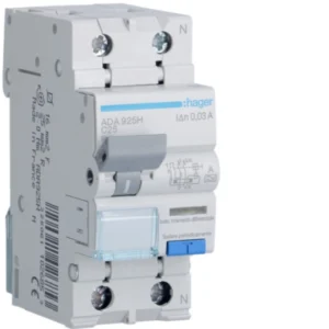 Hager ADA925H Ρελέ διαρροής με ασφάλεια RCBO 1P+N 25 A C 30 mA τύπου A