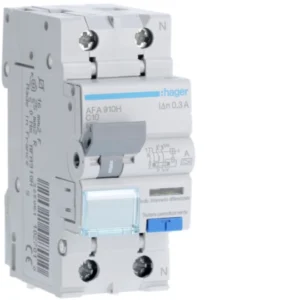 Hager AFA910H Ρελέ διαρροής με ασφάλεια RCBO 1P+N 10 A C 300 mA τύπου A