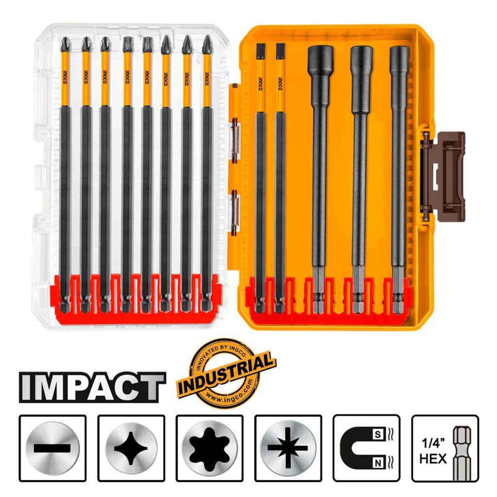 Μύτες Impact Μακρυές 1/4" Hex Σετ 13 τεμ. - INGCO AKDL01306