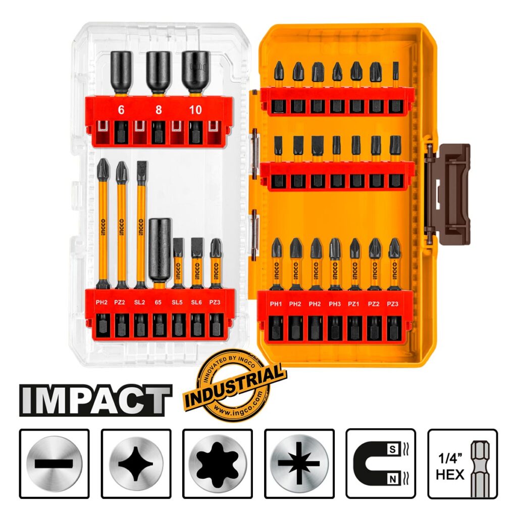 Μύτες Impact 1/4" Hex Σετ 31 τεμ. - INGCO AKDL11306