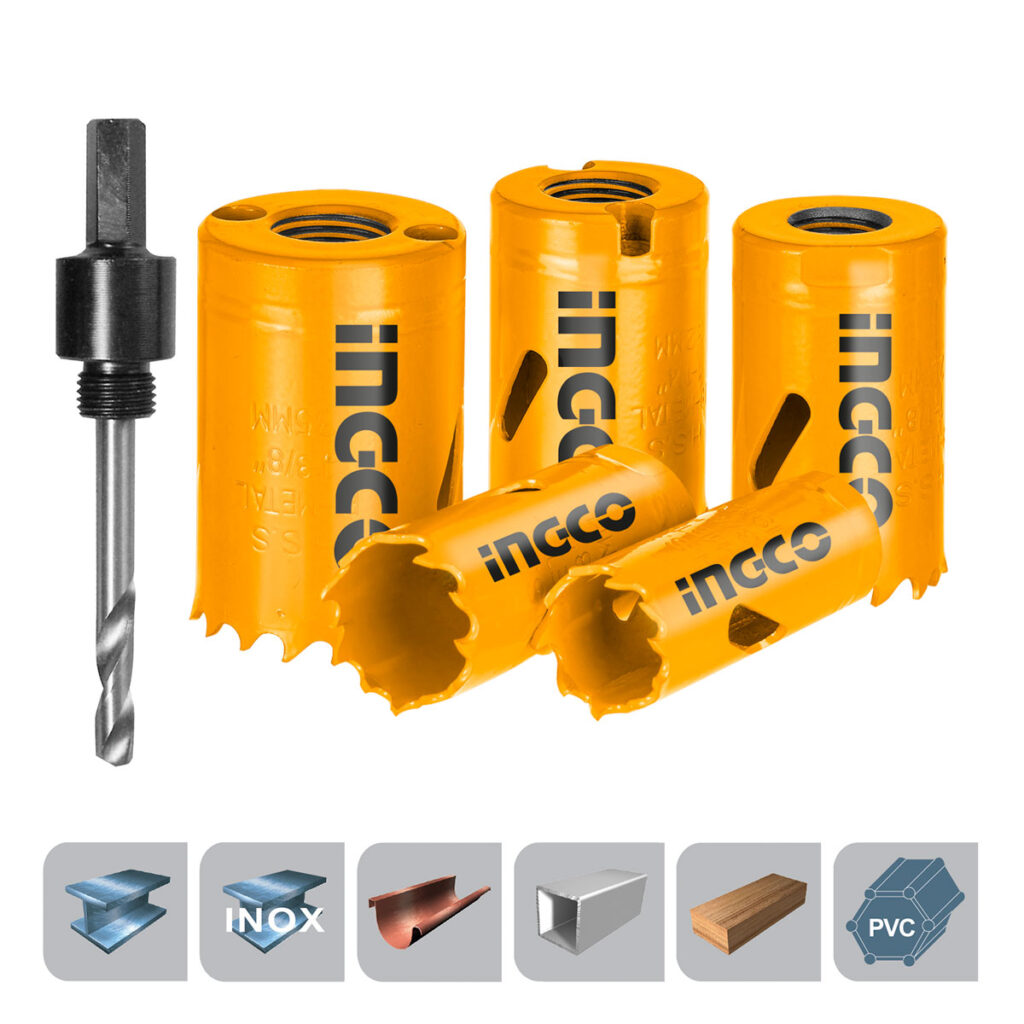 Ποτηροτρύπανα Bi-Metal με Άξονα Σετ 7 τεμ 19-35mm - INGCO AKH0071