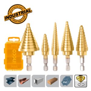 Τρυπάνια Κώνικα με 1/4" και 5/16"  Σετ 5 τεμ. - INGCO AKSDS2051