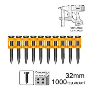 Καρφιά (Μπετού) Καρφωτικού CCNLI9005 CCNLI9008E 32mm 1000τεμ. - INGCO ANA02321