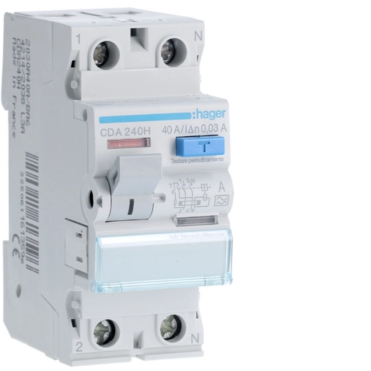 Hager CDA240H Ρελέ διαρροής RCCB 2P 40 A 30 mA τύπου A