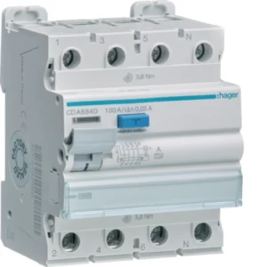 Hager CDA684D Ρελέ διαρροής RCCB 3P+N 100 A 30 mA τύπου A