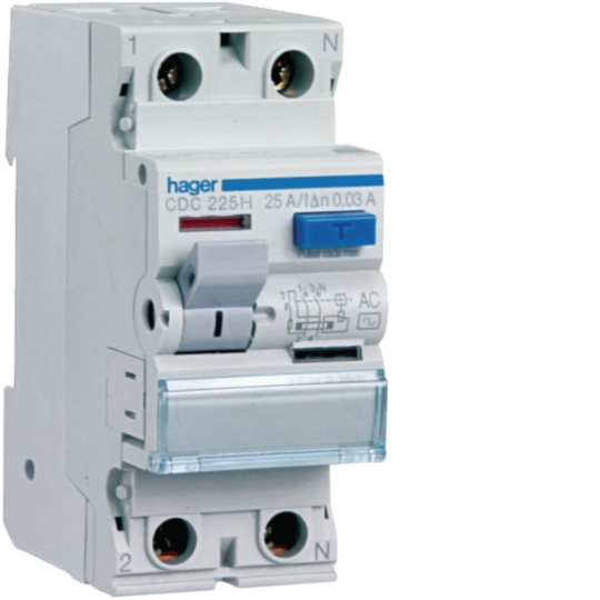 Hager CDC225H Ρελέ διαρροής RCCB 2P 25 A 30 mA τύπου AC
