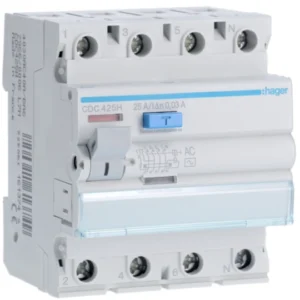 Hager CDC425H Ρελέ διαρροής RCCB 4P 25 A 30 mA τύπου AC