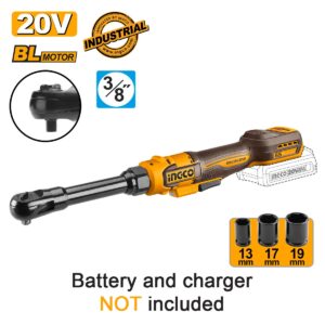 Καστάνια 3/8" με Μακρύ Λαιμό Μπαταρίας 20V Li-Ion SOLO 65Nm - INGCO CDRLI206529