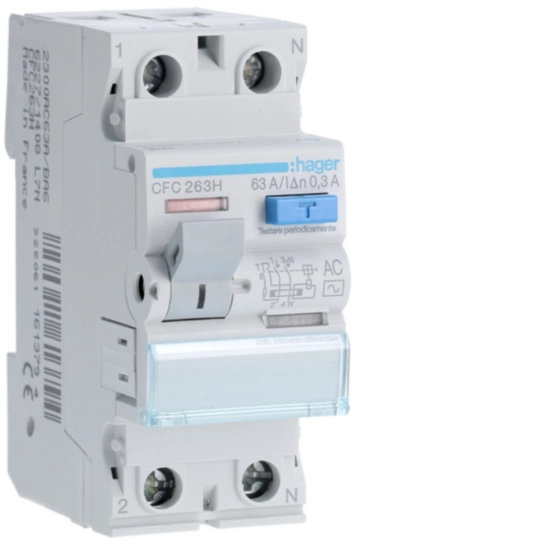 Hager CFC263H Ρελέ διαρροής RCCB 2P 63 A 300 mA τύπου AC