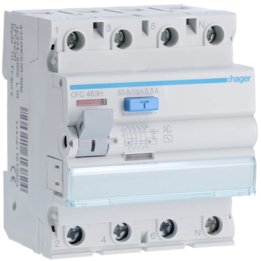 Hager CFC463H Ρελέ διαρροής RCCB 4P 63 A 300 mA τύπου AC