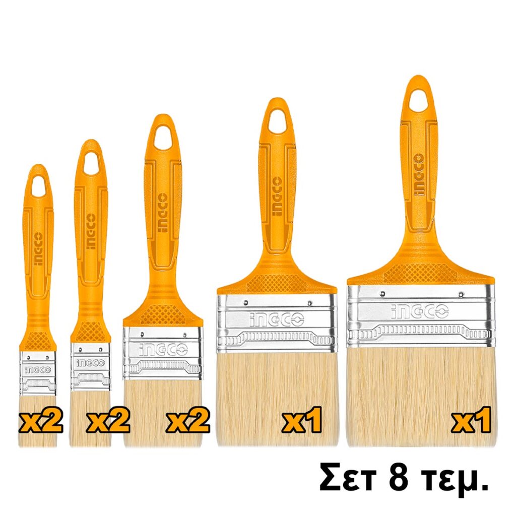 Πινέλο Βαφής 1"-2"-3"-4" Σετ 8 τεμ. - INGCO CHPTB7860801