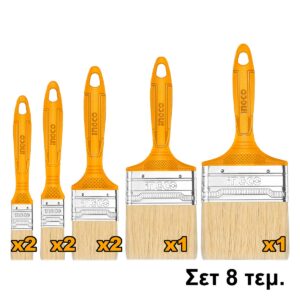 Πινέλο Βαφής 1"-2"-3"-4" Σετ 8 τεμ. - INGCO CHPTB7860801