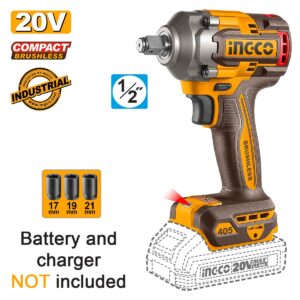 Μπουλονόκλειδο Κρουστικό Μπαταρίας 20V Li-Ion SOLO 405-555Nm με AΙ - INGCO CIWLI20451