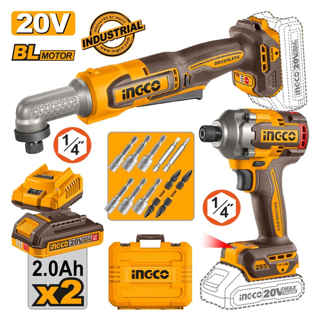 Εργαλεία Μπαταρίας 20V Li-Ion Σετ 2 τεμ. - INGCO COSLI260296E