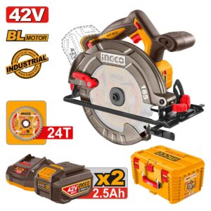 Δισκοπρίονο Μπαταρίας 42V Li-Ion Φ 185mm +Εργαλειοθήκη Βαθιά 19" - INGCO CSLI4218512E