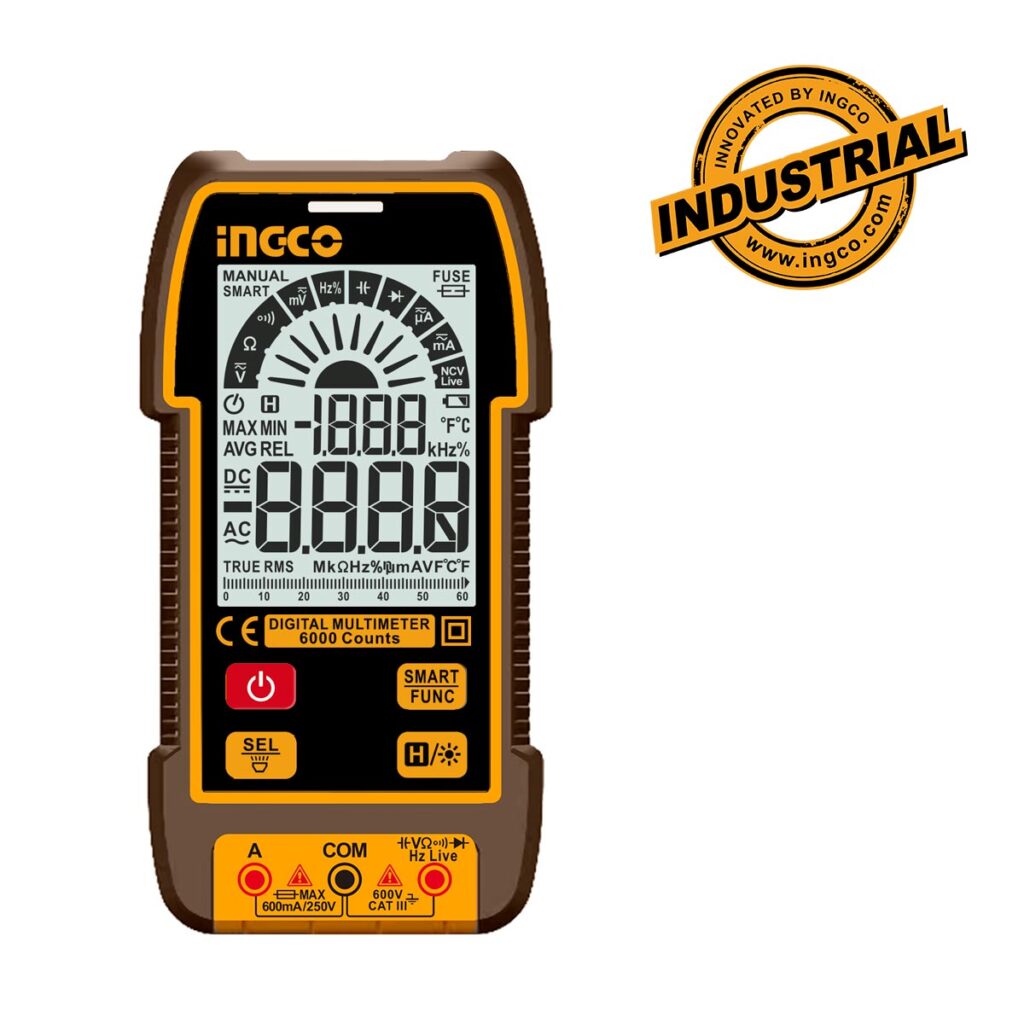 Ψηφιακό Πολύμετρο 600V True RMS με Μέτρηση AC/DC/ Αντίστασης/ Χωρητικότητας/ Συχνότητας/ NCV - INGCO DM16004